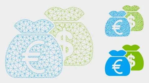 Funds Vector Mesh 2D Model and Triangle Mosaic Icon Stock Illustration