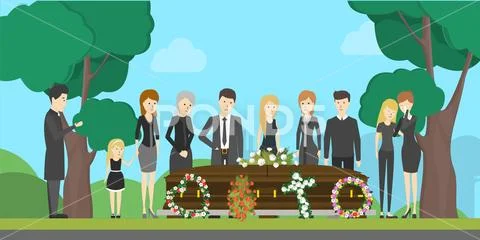Funeral ceremony illustration. Stock Illustration
