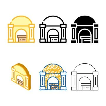 Funeral crypt color forms icon vector Ilustración de archivo