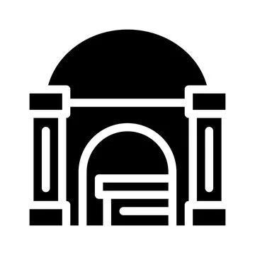 Funeral crypt glyph icon vector illustration Ilustración de archivo