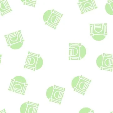 Funeral crypt glyph vector seamless pattern Stock Illustration