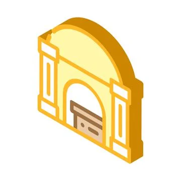 Funeral crypt isometric icon vector illustration Ilustración de archivo