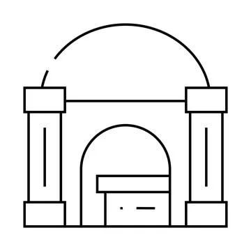 Funeral crypt line icon vector illustration Ilustración de archivo