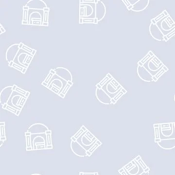 Funeral crypt line vector seamless pattern Stock Illustration