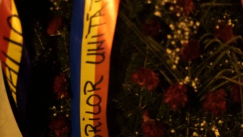 Funeral flowers at protest Stock Footage 90126322