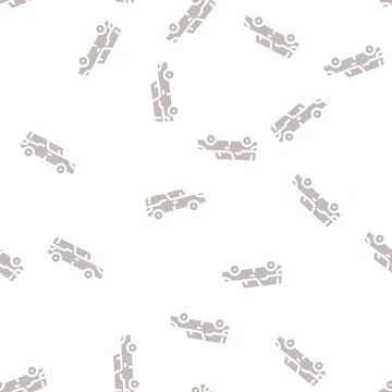 Funeral hearse glyph vector seamless pattern Stock Illustration