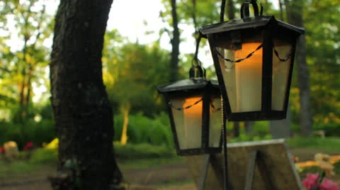 Funeral Lanterns Stock Footage 25808436