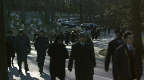 Funeral Procession Stock Footage