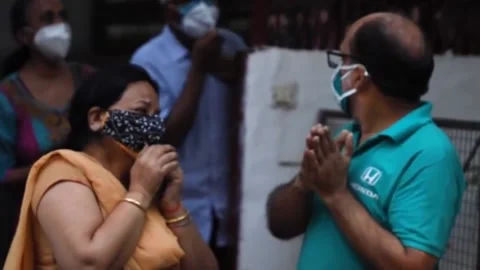 Funeral procession killed by covid 19. India 2 Video stock 155345171