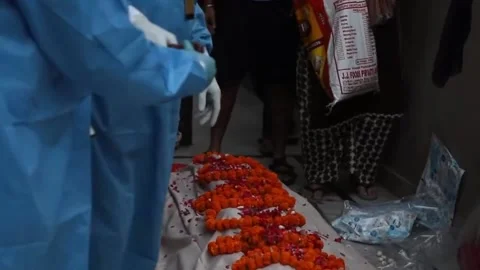 Funeral procession killed by covid 19. India Stock Footage 155345186