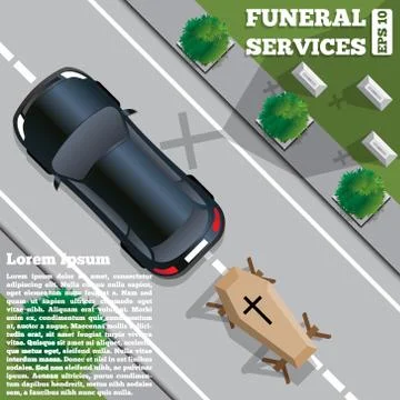 Funeral services. Stock Illustration