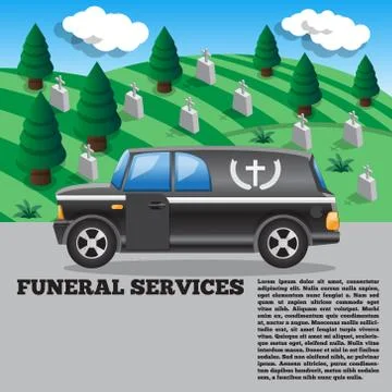 Funeral services. Stock Illustration