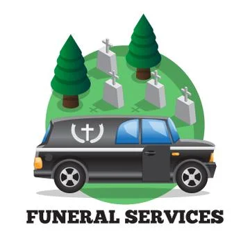 Funeral services. Stock Illustration