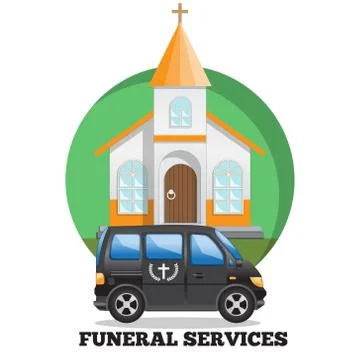 Funeral services. Stock Illustration