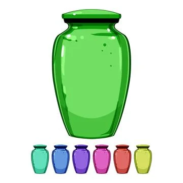 Funeral urn ashes cartoon vector graphic Ilustração Stock