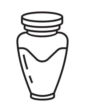 Funeral urn icon vector in a thin line style. Tombstone, crypt sign. Stock-Illustration