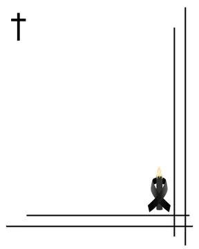 Funeral vector card. Empty card. Digital Funeral Announcement Invitation Stock Illustration