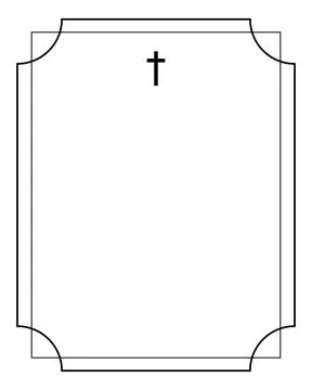 Funeral vector card. Empty card. Digital Funeral Announcement Invitation Stock Illustration