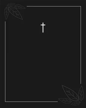 Funeral vector card. Empty card. Digital Funeral Announcement Invitation Stock Illustration