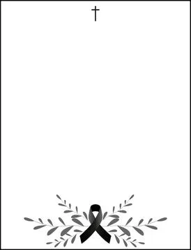 Funeral vector card. Empty card. Digital Funeral Announcement Invitation Stock Illustration