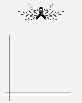 Funeral vector card. Empty card. Digital Funeral Announcement Invitation Stock Illustration