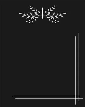 Funeral vector card. Empty card. Digital Funeral Announcement Invitation Stock Illustration