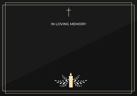 Funeral vector card. Empty card. Digital Funeral Announcement Invitation Stock Illustration