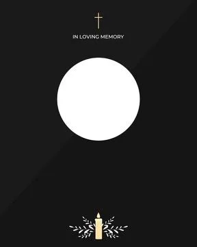 Funeral vector card. Empty card. Digital Funeral Announcement Invitation Stock Illustration
