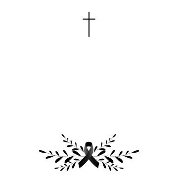 Funeral vector card. Empty card. Digital Funeral Announcement Invitation Stock Illustration