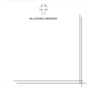 Funeral vector card. Empty card. Digital Funeral Announcement Invitation Stock Illustration