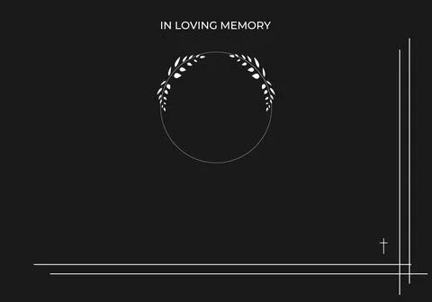 Funeral vector card. Empty card. Digital Funeral Announcement Invitation Stock Illustration