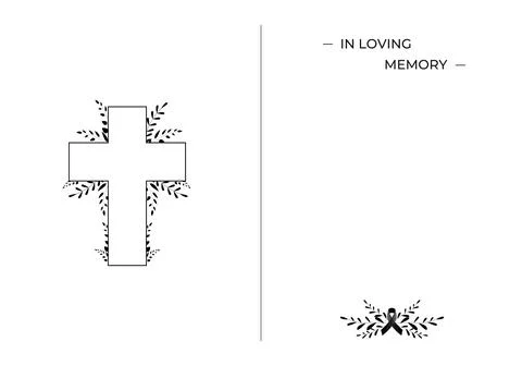 Funeral vector card. Empty card. Digital Funeral Announcement Invitation Stock Illustration