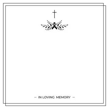 Funeral vector card. Empty card. Digital Funeral Announcement Invitation Stock Illustration