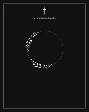 Funeral vector card. Empty card. Digital Funeral Announcement Invitation Stock Illustration