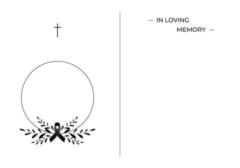 Funeral vector card. Empty card. Digital Funeral Announcement Invitation Stock Illustration
