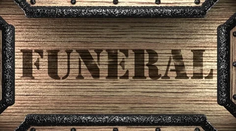 Funeral on wooden stamp Stock Footage