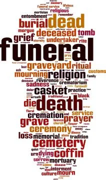 Funeral word cloud Stock Illustration