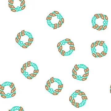 Funeral wreath vector seamless pattern Stock Illustration
