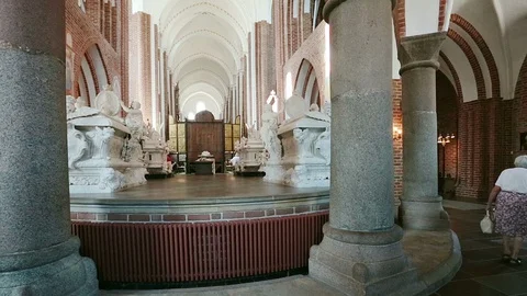 Funerary monuments, Roskilde Cathedral Stock Footage 130018190