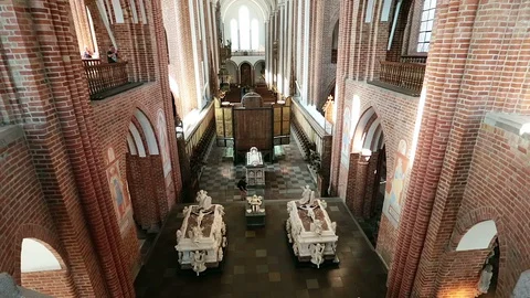 Funerary monuments, Roskilde Cathedral Stock-Footage 130018434