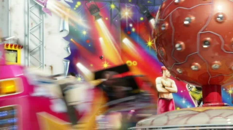 Funfair break dance ride Stock Footage 716927