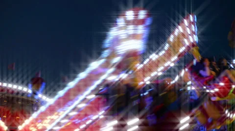 Funfair carousel with dreamy look 11067 Stock Footage 28497016