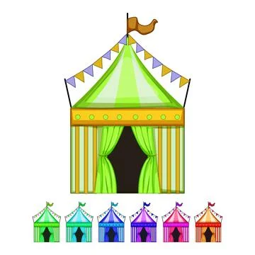 Funfair circus tent cartoon vector graphic Illustration