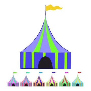 Funfair circus tent vector cartoon graphic 스톡 일러스트