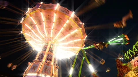 Funfair classic carousel with dreamy look 11068 Stock-Footage 28497090