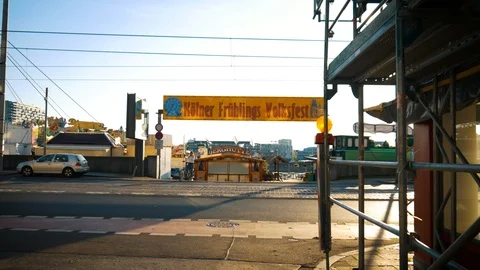 Funfair Cologne Sunset Stock Footage 106627828