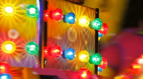 Funfair colored lights flashing 動画素材 56851770