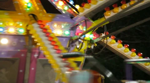 Funfair colored lights Stock Footage 56961808