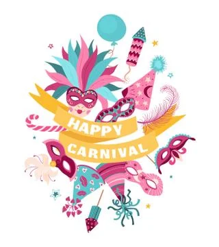 Funfair elements composition Stock Illustration