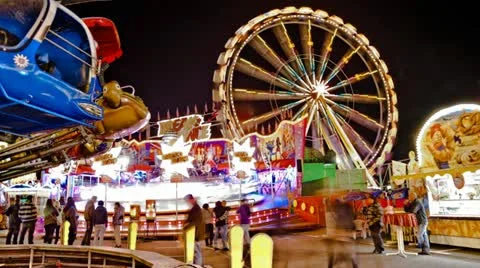 Funfair with Emergency Stock Footage 10887485